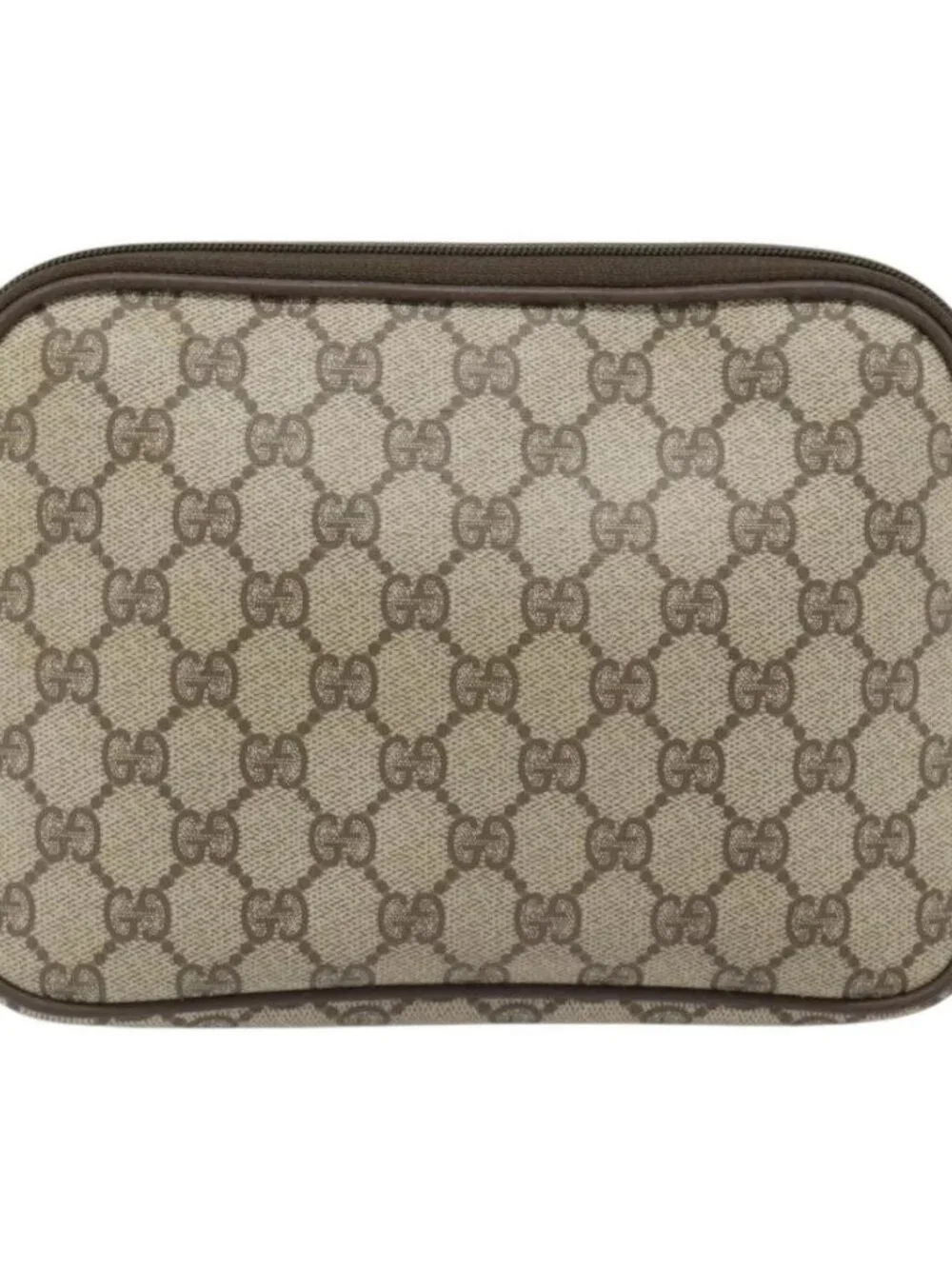 GUCCI GG Supreme Shoulder Bag PVC Beige Gold 97 02 068 Auth 182410